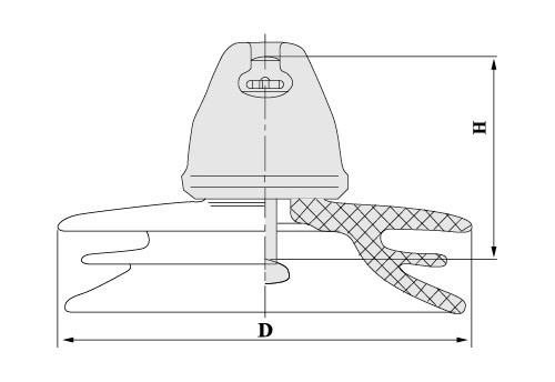 D.C. Disc Suspension Porcelain Insulator (Tri-shed)