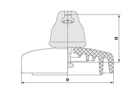 D.C. Disc Supension Porcelain Insulator (Double-shed)